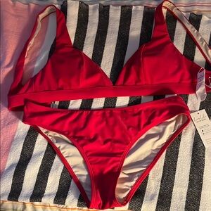 Cupshe Red Bikini Set Classic Swimwear